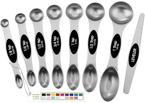 Classic Spring Chef Stainless Steel Magnetic Measuring Spoons Set Collection