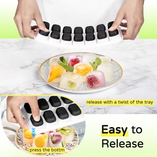 Eco-Friendly Ice Cube Tray 5 Pack, Stackable Silicone Ice Cube Set