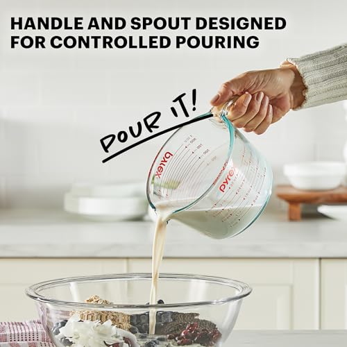 Classic Pyrex Essentials (3-Pack) Glass Measuring Cups Set, (1, 2 & for Daily Use