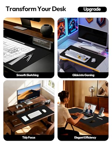 top-tier YSAGi Leather Office Desk Pad Protector, Large Mouse Set